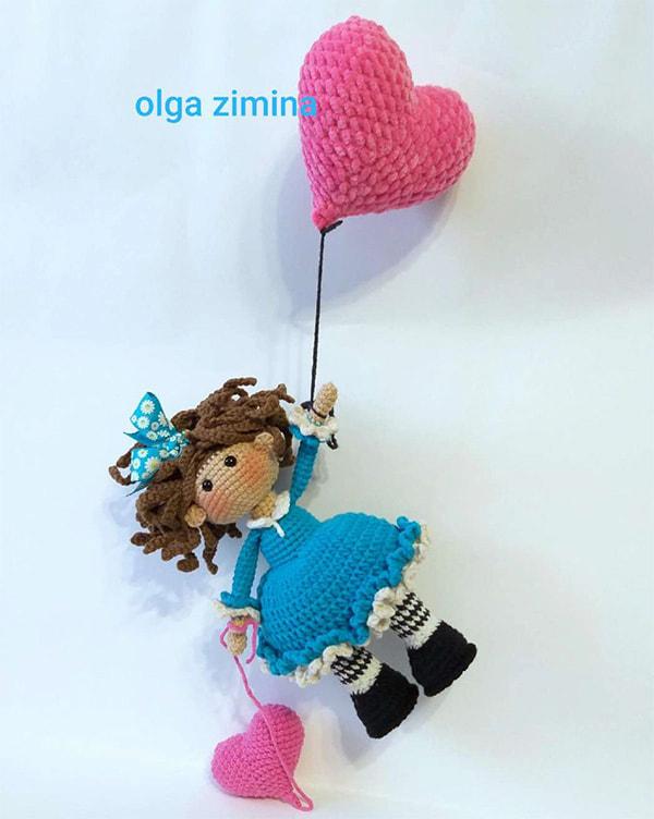 Амигуруми кукла с воздушном шаром крючком