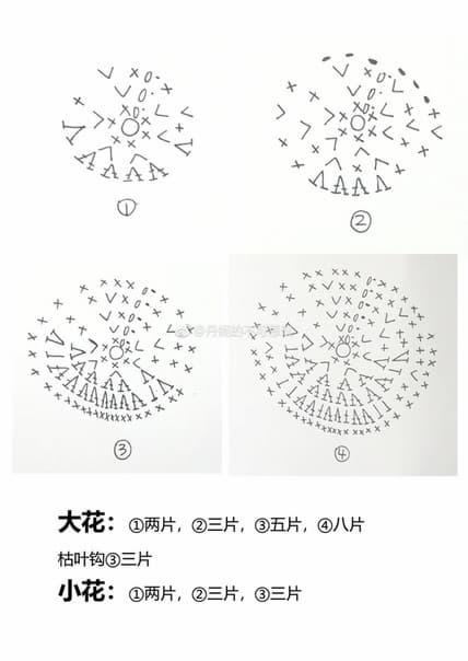 Амигуруми лепестки крючком. Схема вязания